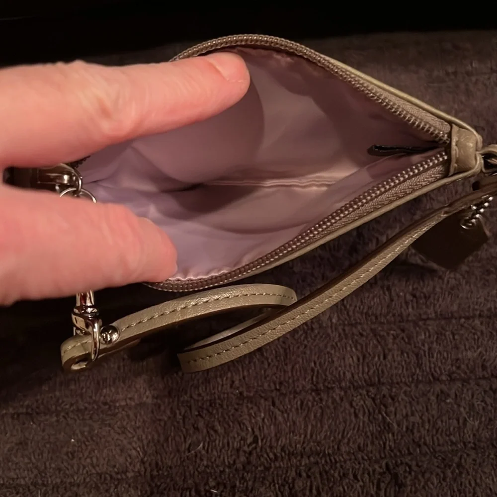 Coach Leather Metallic Bronze Small Wristlet F47218